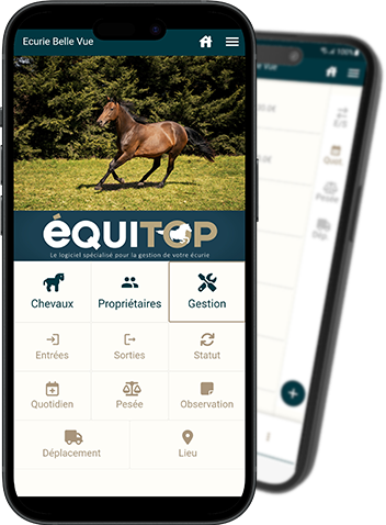 Capture écran Logiciel équin Equitop sur téléphone mobile
